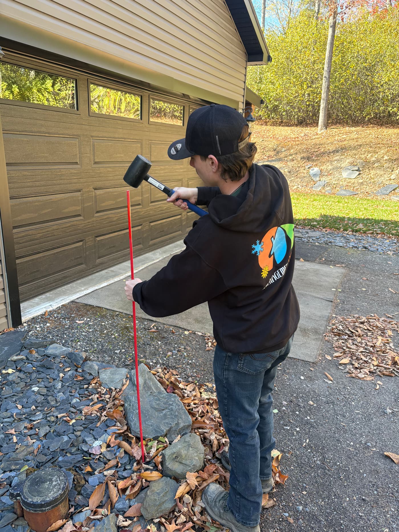Installation de piquets de déneigement